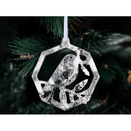 Елочные игрушки (Снегирь) Обсидиан