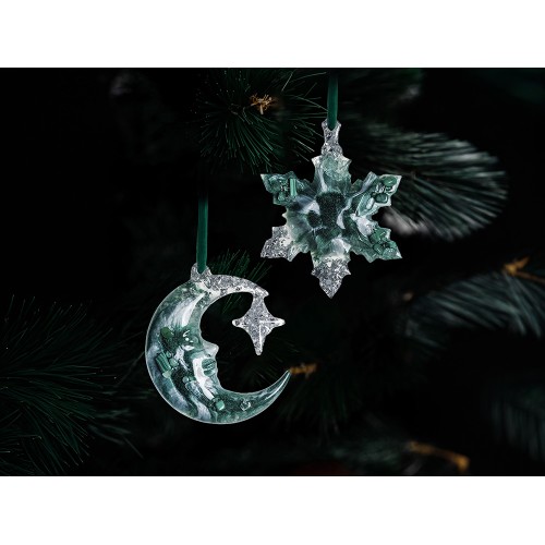 Елочные игрушки (Полумесяц+Снежинка) Авантюрин зеленый