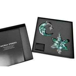 Елочные игрушки (Полумесяц+Снежинка) Авантюрин зеленый