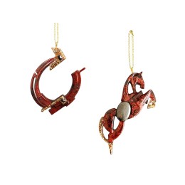 Елочные игрушки (Лошадь+Подкова).Символы года Гранат