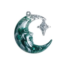 Елочные игрушки (Полумесяц+Снежинка) Авантюрин зеленый