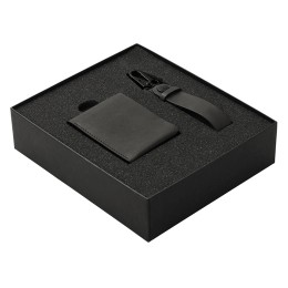 Подарочный набор Long River: кошелек, ремешок для ключей (без лого Long River), черная коробка