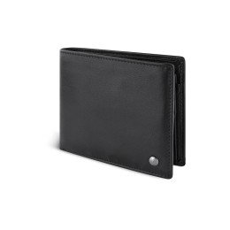 Портмоне BUGATTI ЧЕРНАЯ МАГИЯ | BLACK MAGIC, с защитой данных RFID, черное, натуральная кожа козы, 11,5х2х9 см