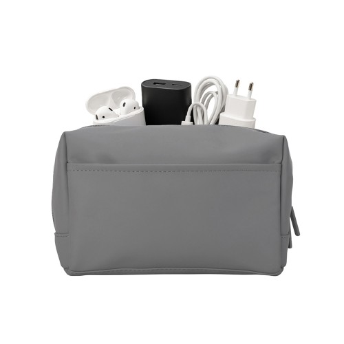 Органайзер для электроники и проводов из искусственной кожи "Sofit", серый