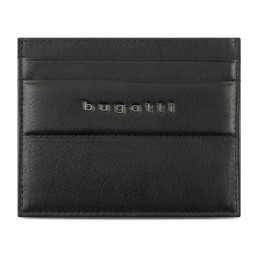 Портмоне для кредитных карт BUGATTI НОМ | NOME, с защитой данных RFID, черное, натуральная воловья кожа, 10,2х0,3х8,2 см