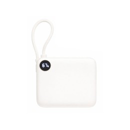 Внешний аккумулятор со встроенным кабелем «Liri», QC/PD, 10000 мАч, теплый белый