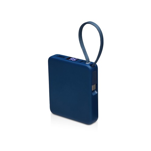 Внешний аккумулятор со встроенным кабелем USB-C «Дэнси», 5000 мАч, темно-синий