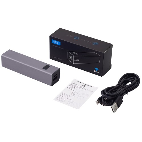 Внешний аккумулятор «Rail», 5000 mAh, темно-серый