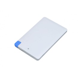 Универсальное зарядное устройство Credit _card1_power_bank  под нанесение логотипа  в виде кредитной карты, толщина всего 7,5 . 2500MAH. Синий
