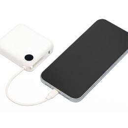 Внешний аккумулятор со встроенным кабелем «Liri», QC/PD, 10000 мАч, теплый белый