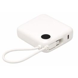 Внешний аккумулятор со встроенным кабелем «Liri», QC/PD, 10000 мАч, теплый белый