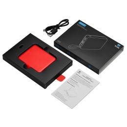 Внешний аккумулятор со встроенным кабелем USB-C «Дэнси», 5000 мАч, красный