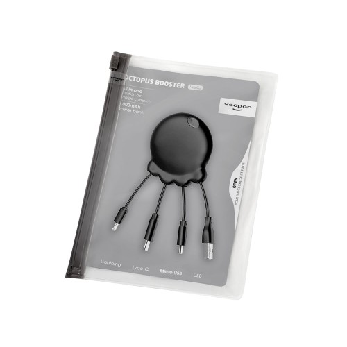 Портативное зарядное устройство «Octopus Booster», 1000 mAh, черный