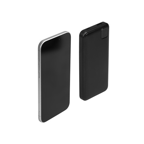 Внешний аккумулятор со встроенными кабелями «Фрэйм», 10000мач, черный