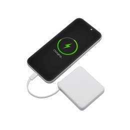 Внешний аккумулятор со встроенным кабелем USB-C «Дэнси», 5000 мАч, белый