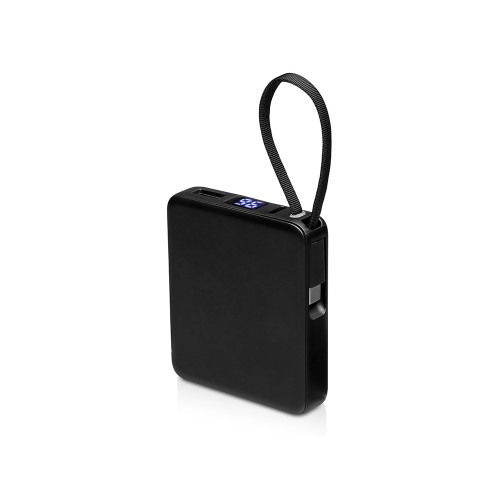Внешний аккумулятор со встроенным кабелем USB-C «Дэнси», 5000 мАч, черный
