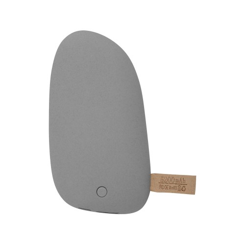 Внешний аккумулятор в форме камня «Stone», 5200 mAh, серый