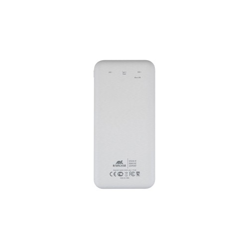 RIVACASE VA2240 (10000mAh) с дисплеем, белый, внешний аккумулятор 12/48