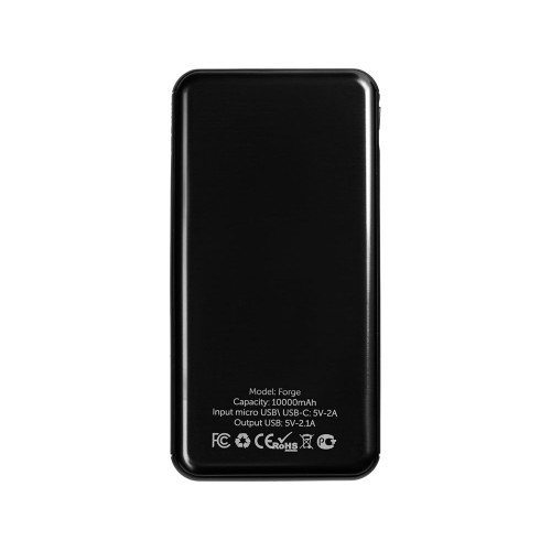 Внешний аккумулятор «Forge» v.2, металл, 10000mah, черный
