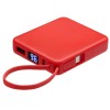 Внешний аккумулятор со встроенным кабелем USB-C «Дэнси», 5000 мАч, красный