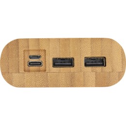 Портативное зарядное устройство Tulda из бамбука, 20 000 мАч, натуральный