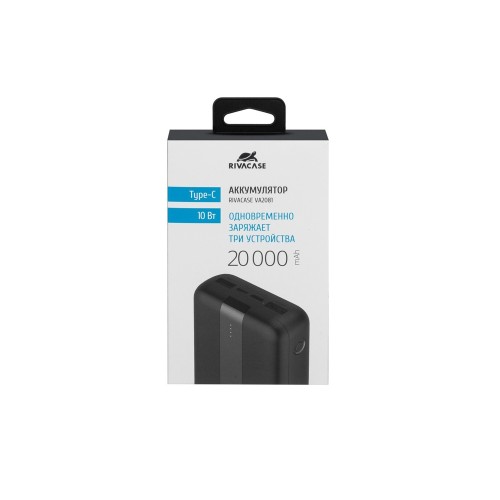 RIVACASE VA2081 (20000 мАч) внешний аккумулятор, черный 12/24
