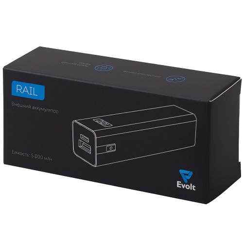 Внешний аккумулятор «Rail», 5000 mAh, синий