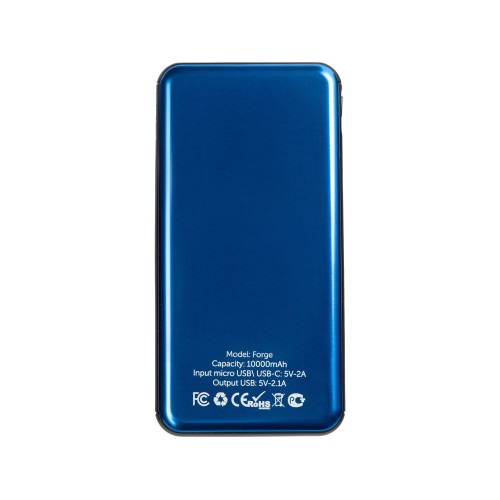 Внешний аккумулятор «Forge» v.2 металл, 10000mah, синий