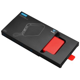 Внешний аккумулятор со встроенным кабелем USB-C «Дэнси», 5000 мАч, красный