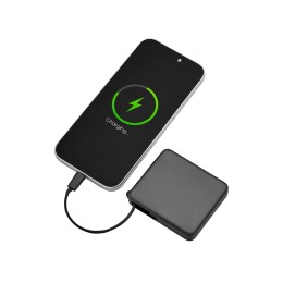 Внешний аккумулятор со встроенным кабелем USB-C «Дэнси», 5000 мАч, черный