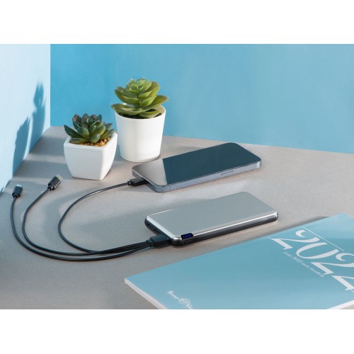 Внешний аккумулятор «Forge» v.2, металл, 10000mah, серебристый