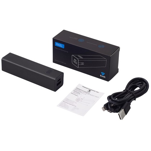 Внешний аккумулятор «Rail», 5000 mAh, черный