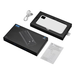 Внешний аккумулятор со встроенными кабелями «Фрэйм», 10000мач, белый