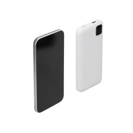 Внешний аккумулятор со встроенными кабелями «Фрэйм», 10000мач, белый