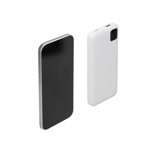 Внешний аккумулятор со встроенными кабелями «Фрэйм», 10000мач, белый