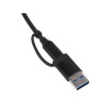 USB-хаб «Link» с коннектором 2-в-1 USB-C и USB-A, 2.0/3.0, черный