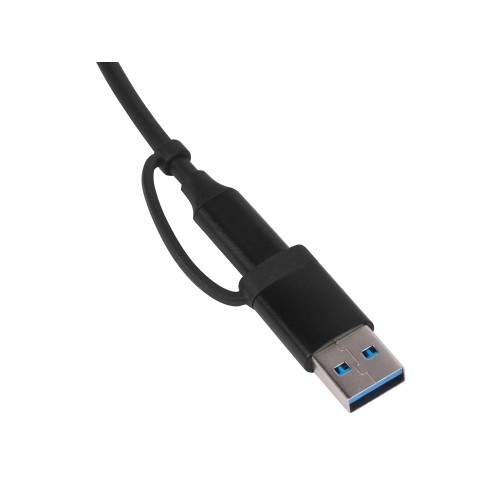 USB-хаб «Link» с коннектором 2-в-1 USB-C и USB-A, 2.0/3.0, черный