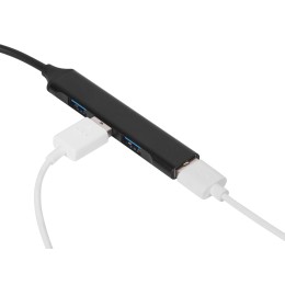 USB-хаб «Link» с коннектором 2-в-1 USB-C и USB-A, 2.0/3.0, черный