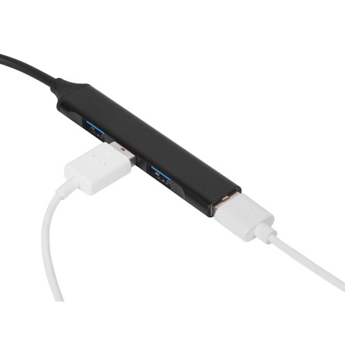 USB-хаб «Link» с коннектором 2-в-1 USB-C и USB-A, 2.0/3.0, черный