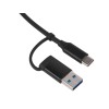 USB-хаб «Link» с коннектором 2-в-1 USB-C и USB-A, 2.0/3.0, черный