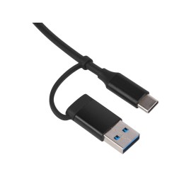 USB-хаб «Link» с коннектором 2-в-1 USB-C и USB-A, 2.0/3.0, черный
