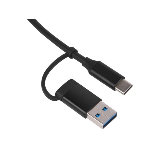 USB-хаб «Link» с коннектором 2-в-1 USB-C и USB-A, 2.0/3.0, черный