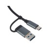 USB-хаб «Link» с коннектором 2-в-1 USB-C и USB-A, 2.0/3.0, серый