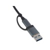 USB-хаб «Link» с коннектором 2-в-1 USB-C и USB-A, 2.0/3.0, серый