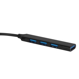 USB-хаб «Link» с коннектором 2-в-1 USB-C и USB-A, 2.0/3.0, черный