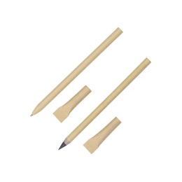 Набор из ручки и вечного карандаша из переработанной бумаги "Recycled Duo", натуральный