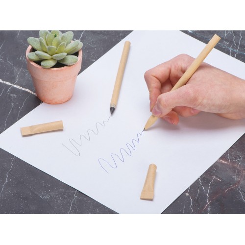 Набор из ручки и вечного карандаша из переработанной бумаги "Recycled Duo", натуральный