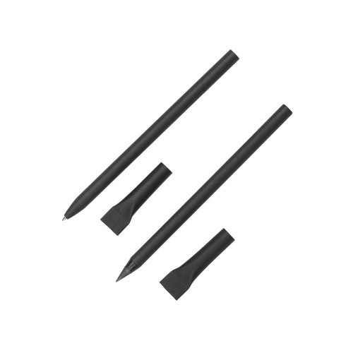 Набор из ручки и вечного карандаша из переработанной бумаги "Recycled Duo", черный