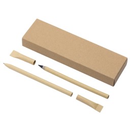 Набор из ручки и вечного карандаша из переработанной бумаги "Recycled Duo", натуральный