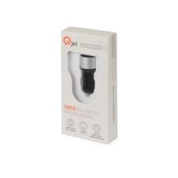 Адаптер автомобильный USB с функцией быстрой зарядки QC 3.0 "TraffIQ", черный/серебристый